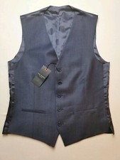Image of TED BAKER Mens UK 38R Wool Blend Puppytooth Slim Fit Waistcoat BNWT Lined Blue