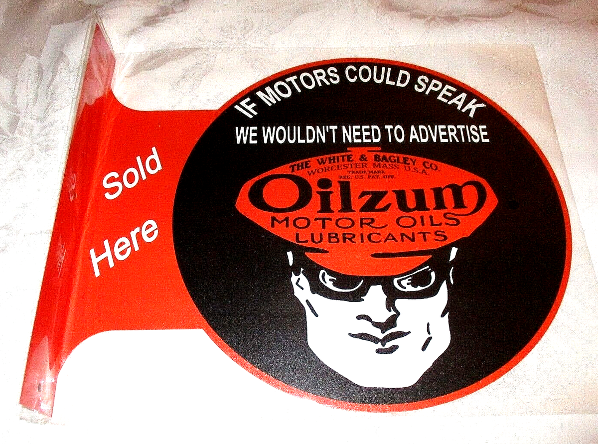 OILZUM MOTOR OIL & LUBRICANTS Double-Sided Imprint Metal Flange