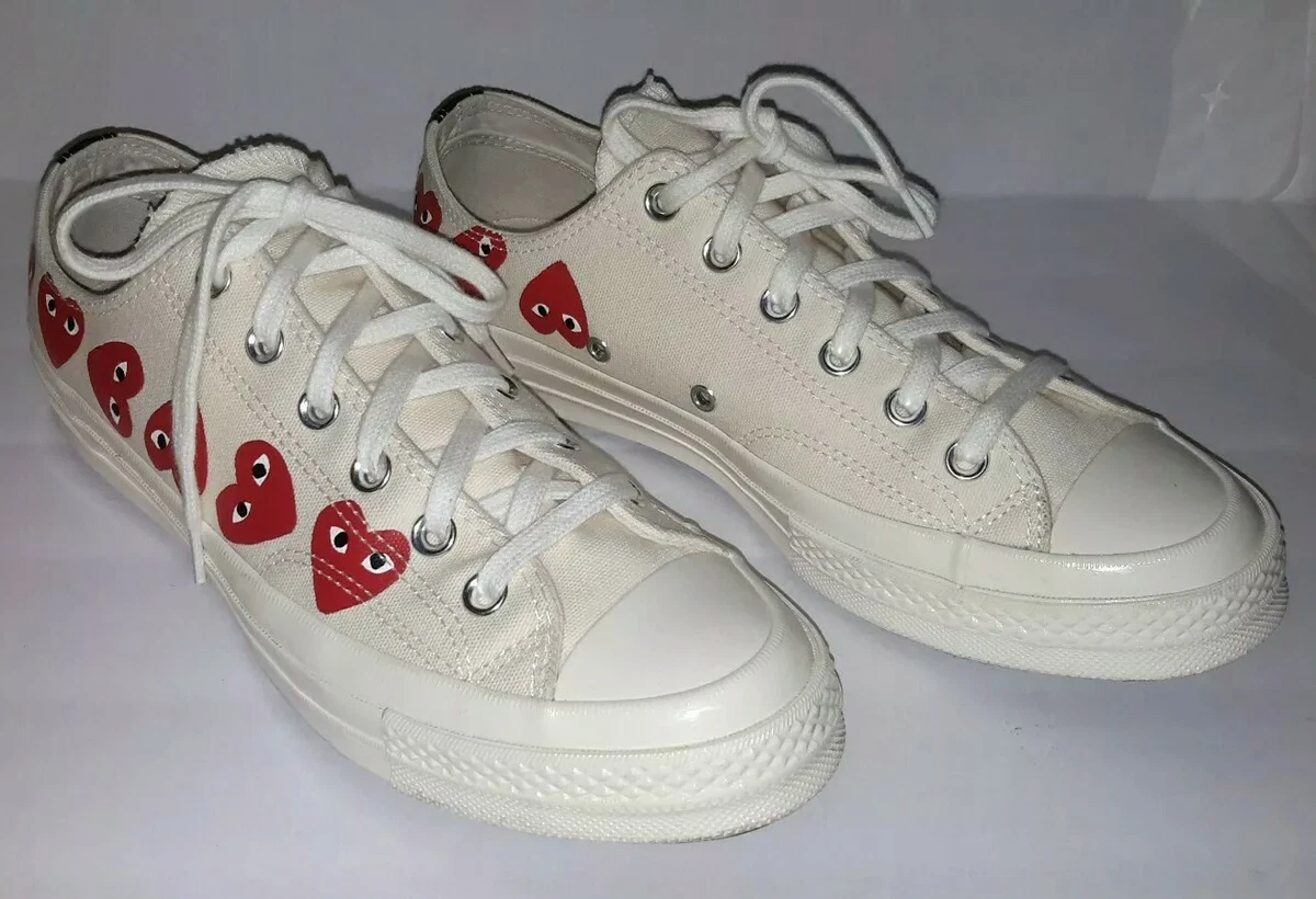 100% AUTHENTIC* Converse X Comme Garcons Play White | eBay