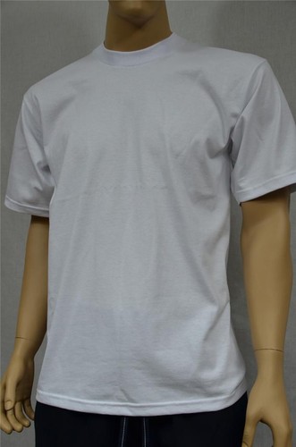 WHITE PLAIN TEE PRO CLUB BLANK 3PC | eBay
