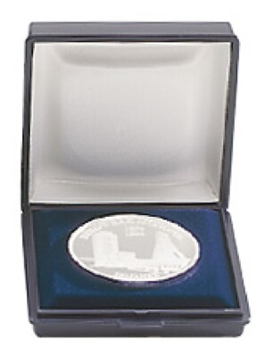 Lindner 2006 Coin Case Blue Small 60X60X20MM Round Compartment 41 MM