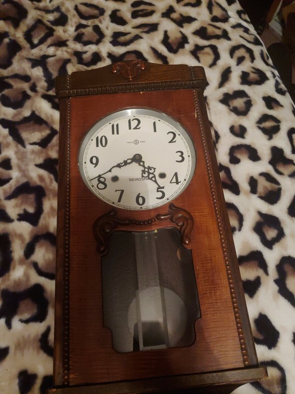 VINTAGE Seikosha Regulator Chiming Wall Clock Ash Wood (Seiko) - 1930s