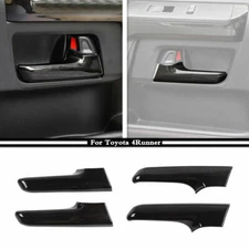 Car Inner Door Handle Cover Trim For Toyota 4Runner 17-23 Accessories Black Wood