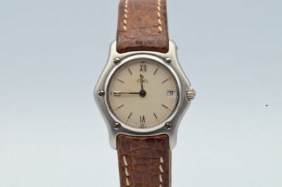 EBEL 1911 DAMEN UHR 27MM STAHL MIT LEDER BAND QUARZZ 988901