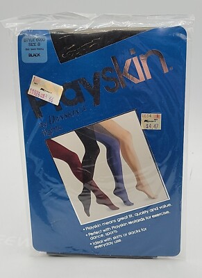 playskin by danskin tights Black style 6990 size B  Vintage 1983