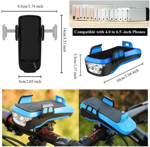 4 in 1 LED Wasserdicht Fahrradlampe Vorne & Fahrrad Licht mit Handyhalterung - Bild 14 von 17