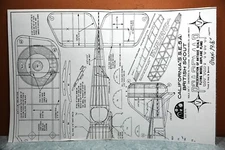 BRITISH S.E.5A SCOUT BALSA FREE FLIGHT MODEL AIRPLANE PLANS 19.5" WINGSPAN