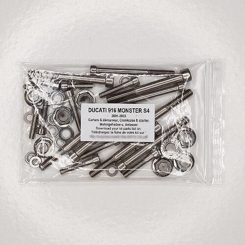 Kit vis carter moteur inox pour Ducati Monster S4 et 916
