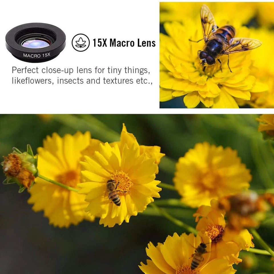 Apexel Cell Phone Camera Lens Kit Wide Angle Universal Clip for iPhone Android - Image 2 of 4
