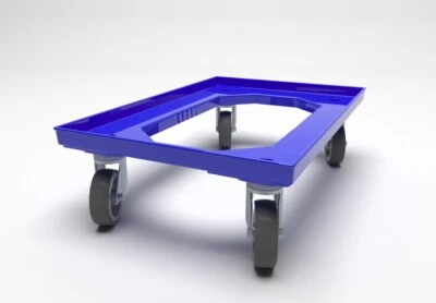 GLASSJACKS - THE GLASSWARE AND STORAGE BOX COMPANY Trolley Dolly - Blue Transport Trolley, Rubber Wheels - Fast Delivery