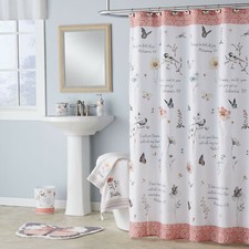 Faith Inspired Word Encouragement Fabric Shower Curtain, Biblical 70"x72" - NEW