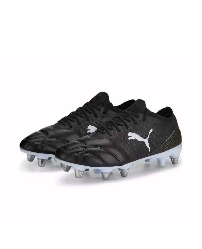 &rsquo;s Rugby Boots Cleats Black Leather Armoyarns Size 7.5 Nwo