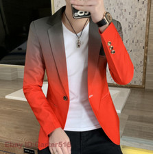 Men Formal Work Blazer Jacket Business Casual Button Slim Fit Suit Coat Tops