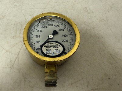 Branom Instrument Co. 500/4500 PSI Liquid-Filled Pressure Gauge Germany Brass
