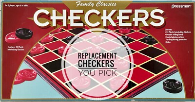 Checkers Game Family Classics by Pressman Red or Black Replacement