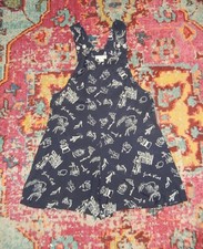 Vintage 90's Y2K Express Navy Paris French Print Romper Overalls Jumper S