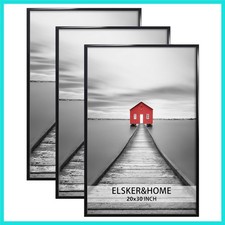 20x30 Frame 3 Pack, Black 20x30 Poster/Picture Frame for Horizontal or Vertic...