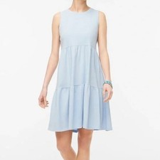J. Crew Sleeveless knit tiered mini dress baby blue XL