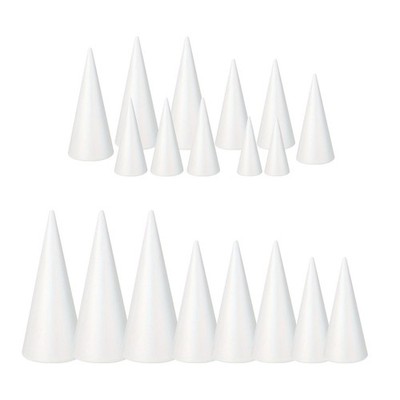 Bastelschaumstoffkegel, Weiße Styroporkegel für Weihnachtsbaumschmuck,