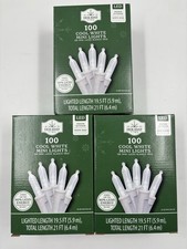 Holiday Time 100 LED Mini Christmas Lights White Wire 3 BOXES Cool White