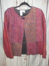 Coldwater Creek P M Multicolor Fall Colors 1 Button Blazer Jacket
