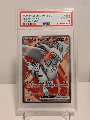 2025 POKEMON SV WHITE FLARE - WHT EN #158/086 RESHIRAM EX ULTRA RARE PSA 10