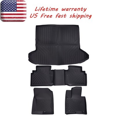 3D Floor Mats & Cargo Liner Full Cover For Hyundai Tucson 2022-2024 Black