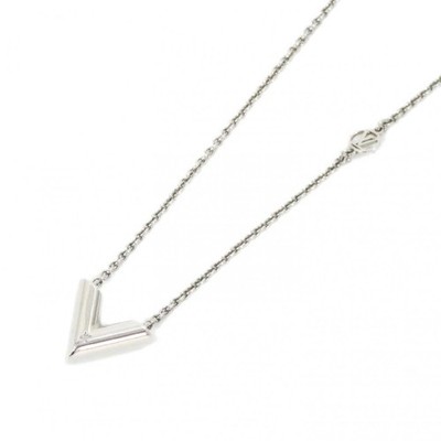 Louis Vuitton Essential V Necklace Silver Length 39-45cm