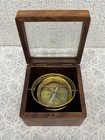 Vintage Ship Compass Wooden Box Nautical Magnetic Marine Navigation — photo 4