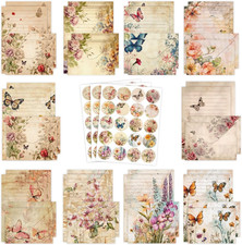 160 Packs Stationery Paper and Envelopes Set 10 Different Designs, 50 One Sid...