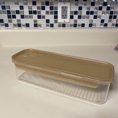 Lock & Lock Containers   Module Storage Wavy Bottom Container with Gold Lid