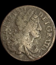 1680 Ireland Charles II Half Penny Copper Coin Rare Vintage Coin