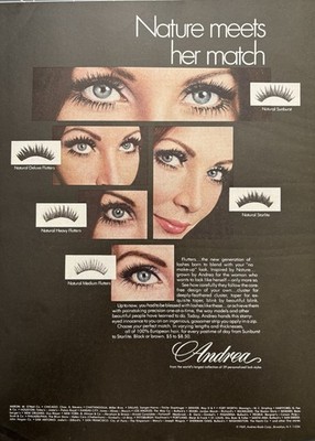 1969 Andrea Eyelashes Original Vintage Advertisement False Lashes Print Ad