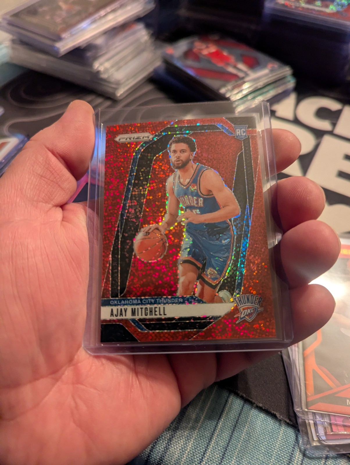 2024-25 Prizm Basketball AJAY MITCHELL Rookie Red Sparkle Prizm Card #226