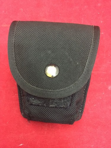 TACTICAL TAILOR Black Ballistic Nylon Handcuff Case w/Clips & Snap Button