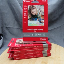 Canon Pixma Photo Paper Glossy 4" x 6" - 5 Packs of 50 Sheets 250 Total GP601