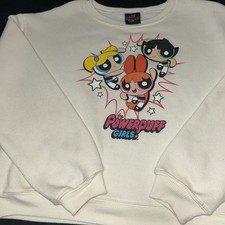 The Powerpuff Girls Sweatshirt Womens Medium Cartoon Network Oversized Comfy