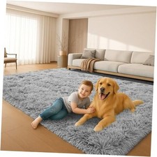 6x9 Rugs for Living Room,Rugs for Bedroom,Plush Fluffy Carpet,Non-Slip Upgrade