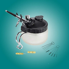 Airbrush Cleaning Kit Glass Pot Holder 5 Brushes 5 Needles Nozzle Repair Tool