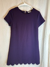 Mi ami Deep Purple Scalloped Hem Mini Dress  Zipper Back Women’s M
