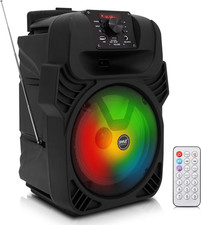 Pyle 8" Portable Bluetooth PA Speaker - 500W Rechargeable Indoor/Outdoor Karaoke