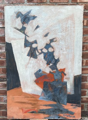 Female Abstract Artist Denny Sonke Winters Painting Rehn Gallery NYC. 1950's