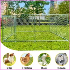 10x10ft Outdoor Pet Dog Run House Chain Link Kennel Cage Enclosure Playpen