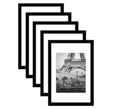 Picture Frame 8x12 Set of 5 Polished Plexiglass 6x8 with Mat Wall Decor Pro