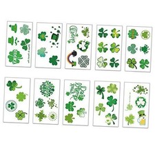 St. Patrick's Day Tattoos 60pcs Temporary Shamrock Tattoos 10 Set for St. A