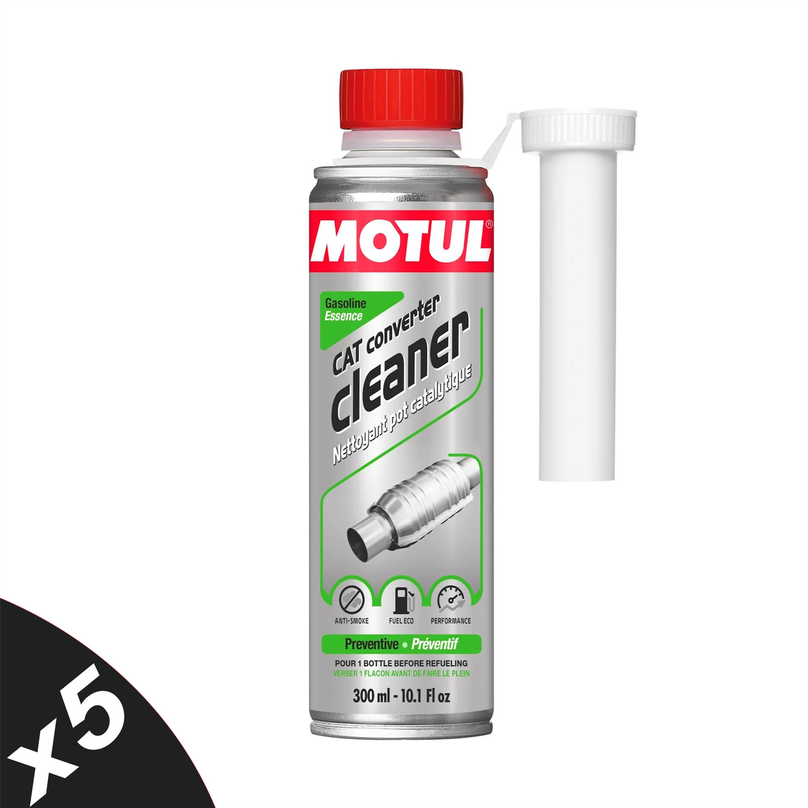 Motul Catalytic Cat Converter Cleaner Gasoline System Additive Treatment 5x300ml