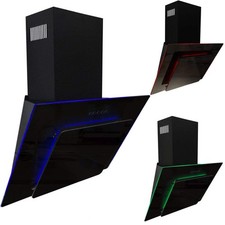 SIA AGE71BL 70cm Angled Glass Cooker Hood Extractor Black