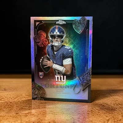 2025 Topps Chrome Football Jaxson Dart Fortune 15 Refractor Rookie