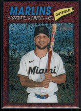 2026 Topps Heritage Victor Mesa Jr. Chrome Burgundy Sparkle Refractors #257
