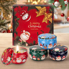 4-Pack Christmas Scented Candle Gifts for Women, Soy Wax Aromatherapy Set